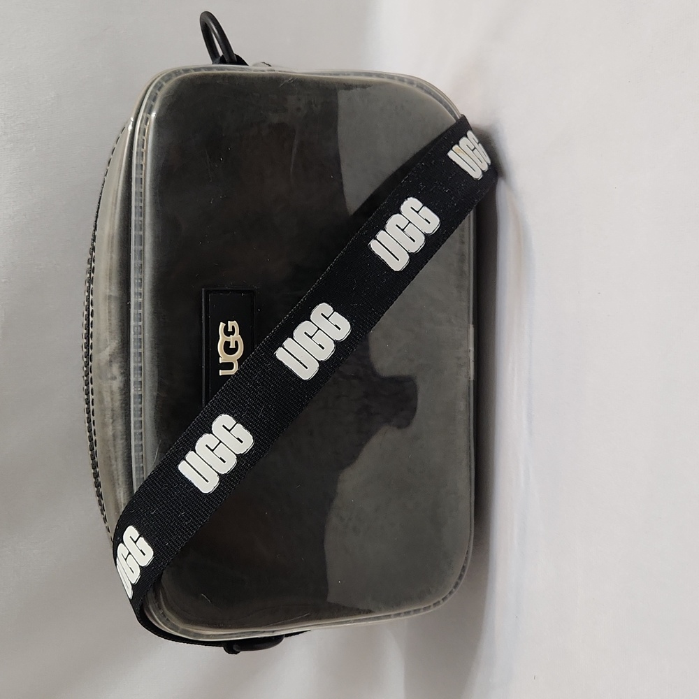 UGG Janey II Clear Sheepskin Black White Crossbody Belt Bag